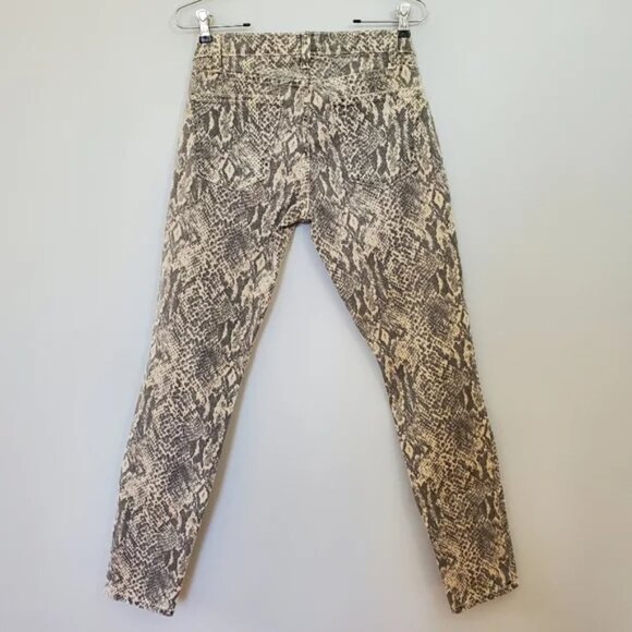 New Current Elliott snakeskin python printed ankle crop canvas denim skinny jean - Picture 11 of 13